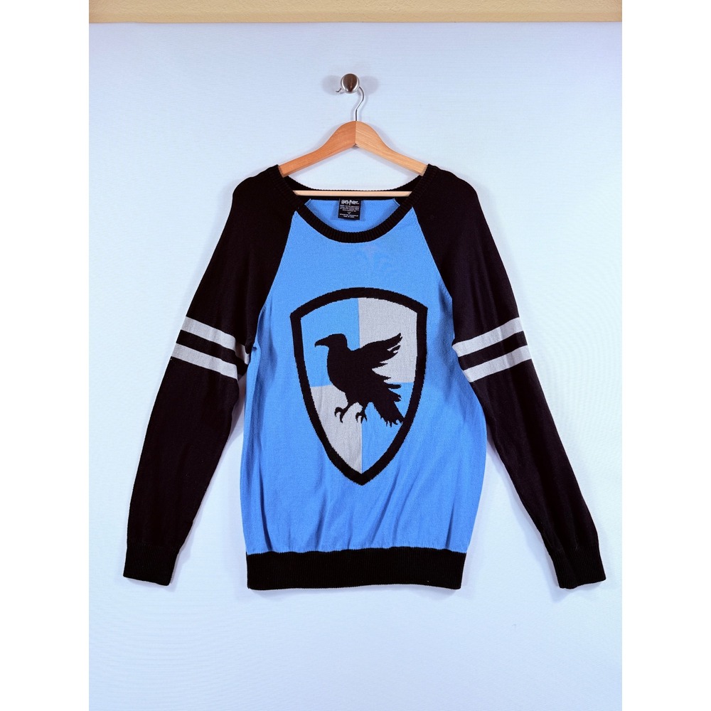 Hot Topic Harry Potter Sweater Womens XL Blue Ravenclaw Crest Wizardcore Geek
